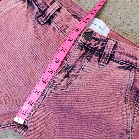 Current/Elliot The Confidant Stonewash Acid Pink Cropped Trouser Jeans Size 25 - Picture 9 of 12